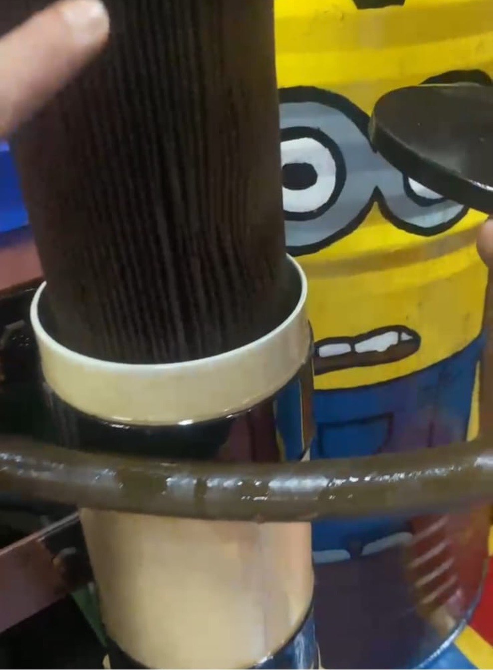 Fuel filter at final change after 32 days with no visible thick sludge
